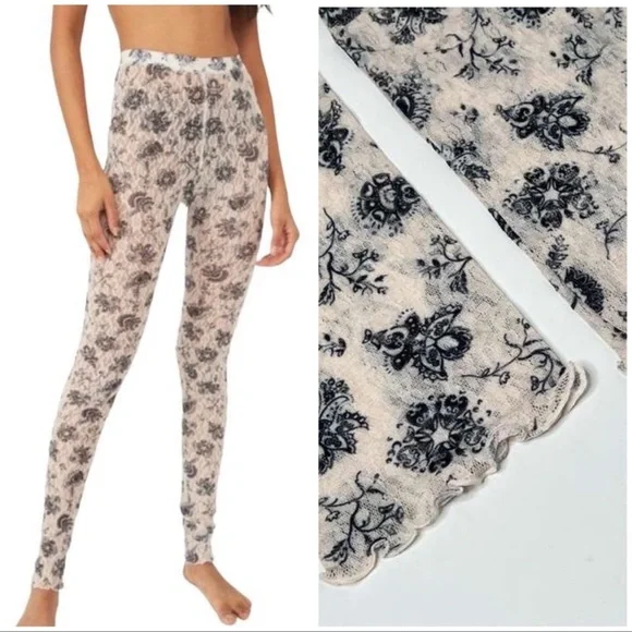 Free People Layered In Lace Leggings in Ivory Chamoix Combo NWT - Picture 4 of 4